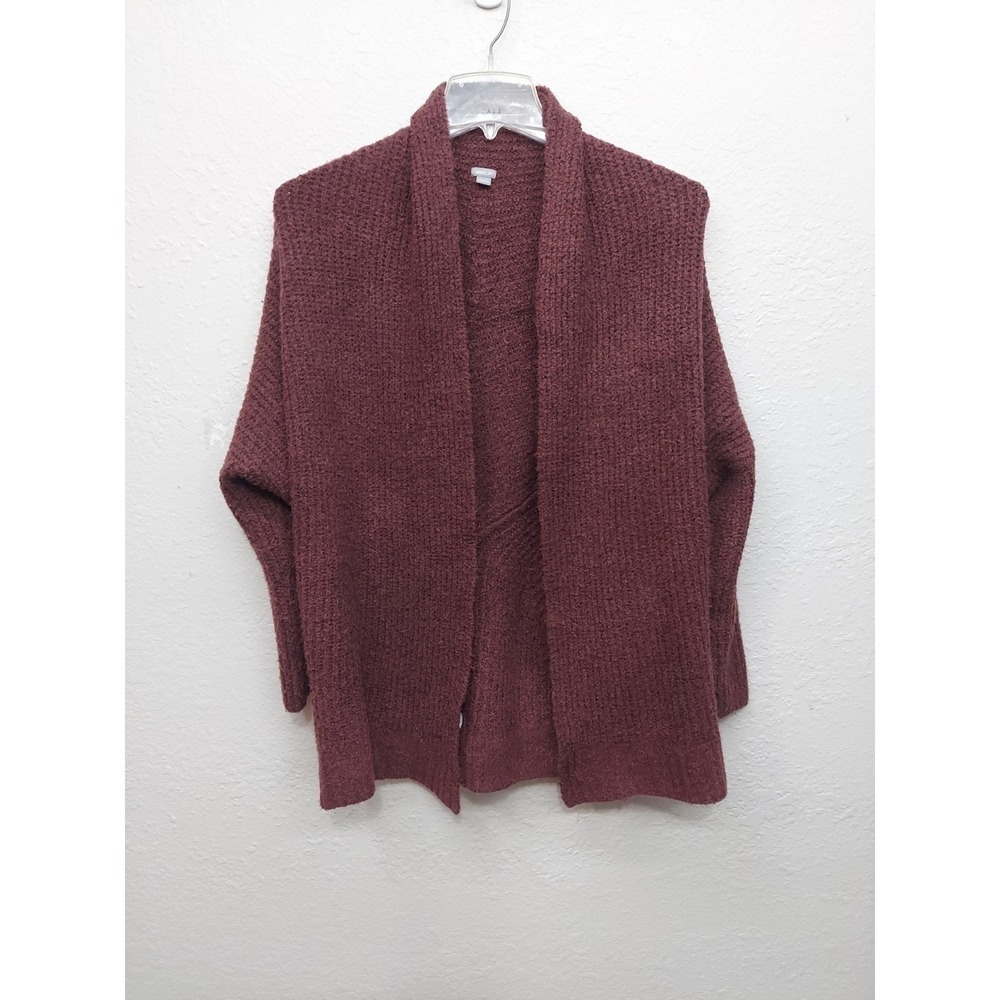 Aerie Cardigan Sweater Women Small Burgundy Open Front Cozy Oversized